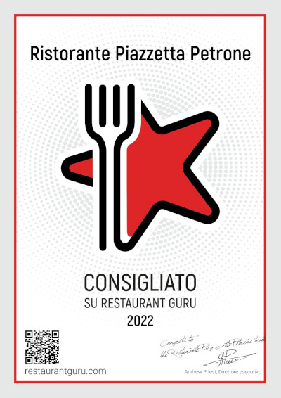 certificato riconoscimento Restaurant Guru